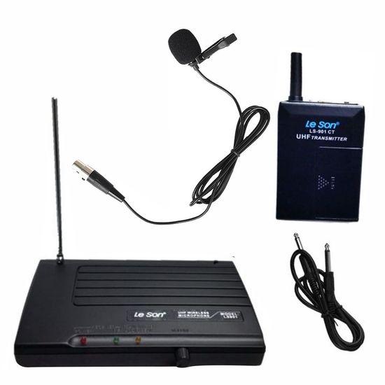 Microfone lapela sem fio mini XLR Leson LS901 UHF Microfone lapela sem fio mini XLR Leson LS901 UHF