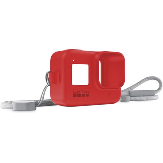 Capa de Silicone + Cordão Para Gopro Hero 8 - Firecracker Red