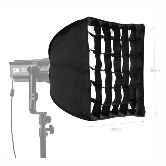 Softbox com Grid 30x30 cm Godox para Iluminador Fresnel S30 Softbox com Grid 30x30 cm Godox para Iluminador Fresnel S30
