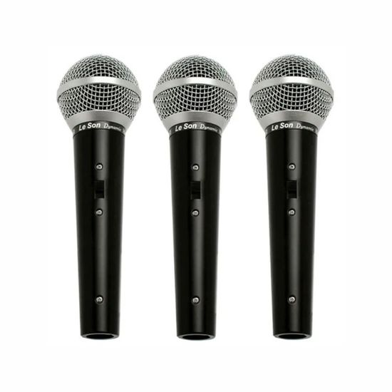 Kit 3 microfones de mão Leson LS-50 XLR Kit 3 microfones de mão Leson LS-50 XLR