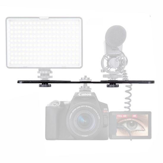 Suporte duplo para microfone, led, flash Greika YA5043