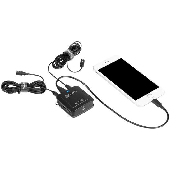 Microfone Lapela Duplo Boya com retorno para iPhone, Android e computadores BY-DM20 Microfone Lapela Duplo Boya com retorno para iPhone, Android e computadores BY-DM20