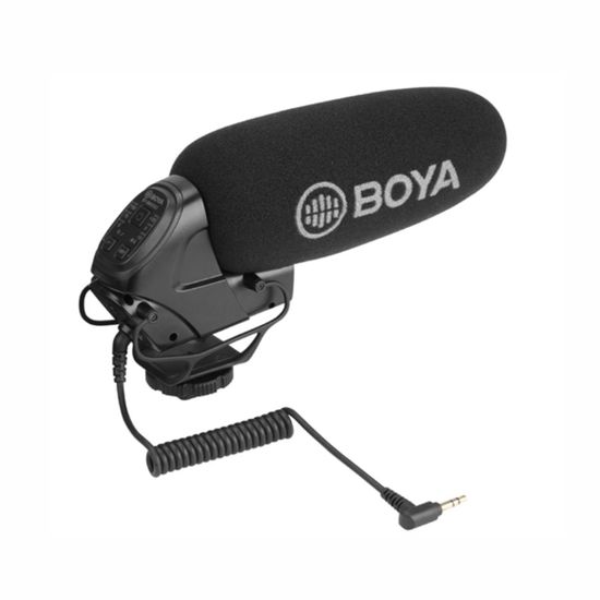 Microfone Shotgun Boya BY-BM3032 com retorno para Câmeras