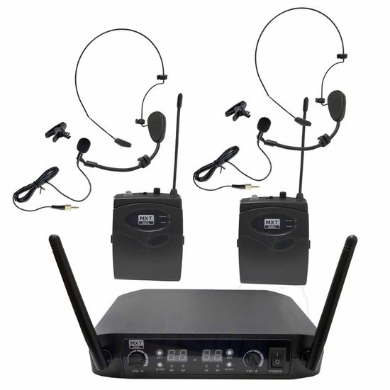 Microfone Duplo sem fio Headset e Lapela 2 em 1 MXT UHF 526BP Microfone Duplo sem fio Headset e Lapela 2 em 1 MXT UHF 526BP