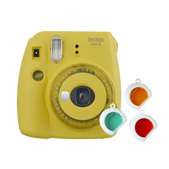 Câmera Instantânea Instax Mini 9 Amarelo Banana + Filtros Câmera Instantânea Instax Mini 9 Amarelo Banana + Filtros
