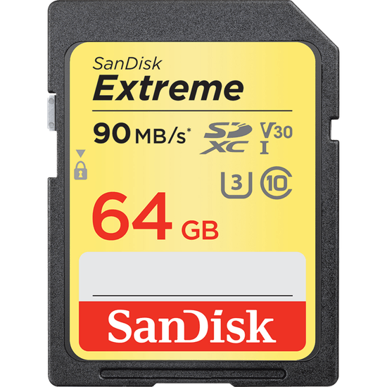 Cartão SanDisk Extreme SDXC 64Gb 90mb / s 4K