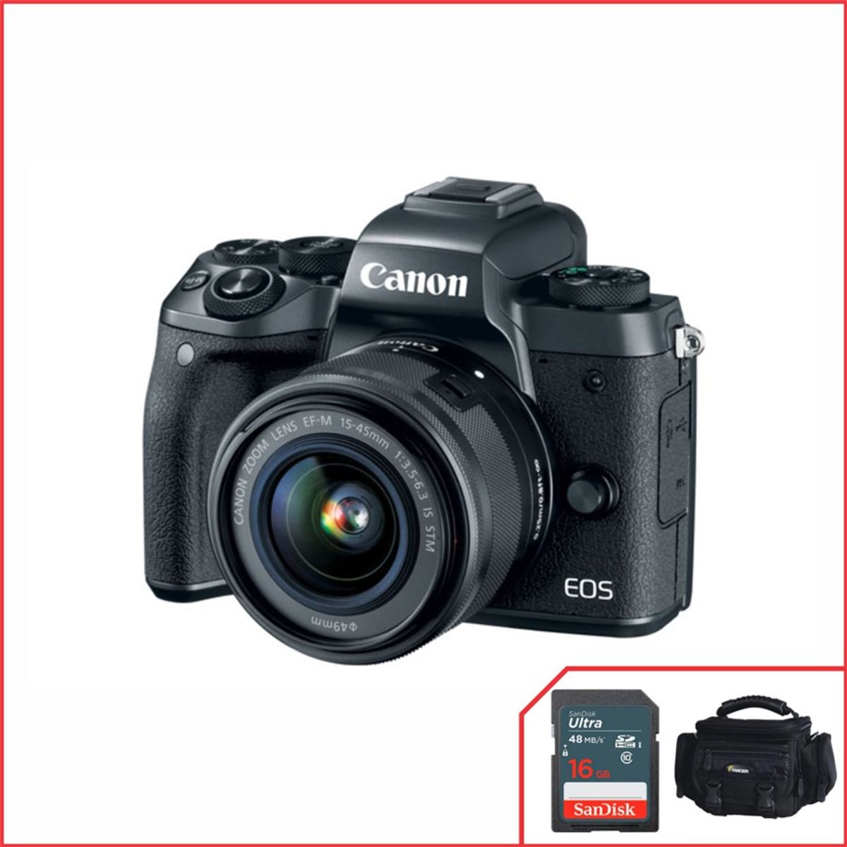 Camera Canon EOS M5 Mirrorless com 15-45mm f3.5-6.3 IS STM