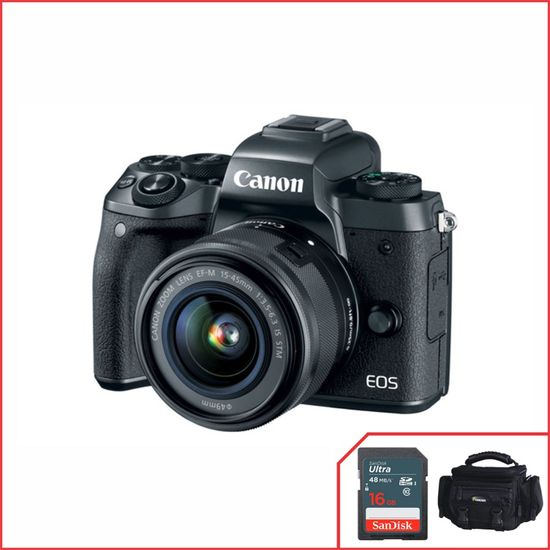 Camera Canon EOS M5 Mirrorless com 15-45mm f3.5-6.3 IS STM Camera Canon EOS M5 Mirrorless com 15-45mm f3.5-6.3 IS STM