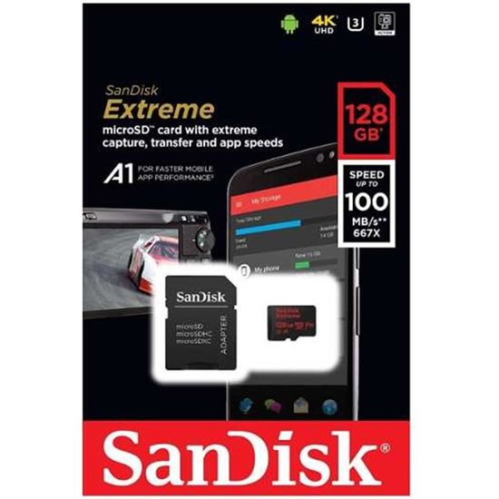 Cartão Micro SD 128 Gb 100 Mb/s  4K– Sandisk