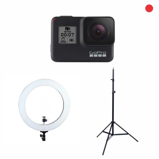 Kit live stream Gopro Hero 7 Black + Ring Led Kit live stream Gopro Hero 7 Black + Ring Led