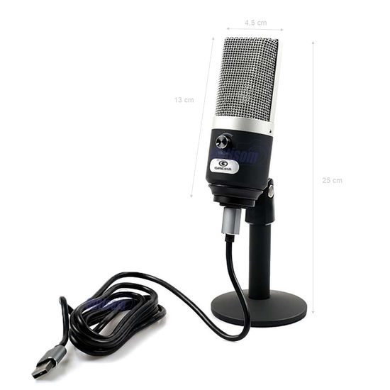 Microfone Greika Condensador Cardióide Usb Gk-usm2 Microfone Greika Condensador Cardióide Usb Gk-usm2