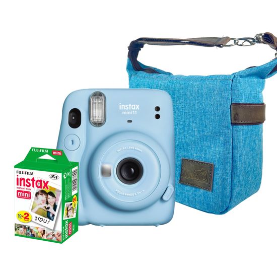 Kit Câmera Instantânea Instax Mini 11 Azul + Bolsa + Fotos Kit Câmera Instantânea Instax Mini 11 Azul + Bolsa + Fotos