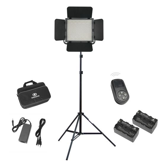 Iluminador Led 600 Bicolor Greika HS600M Pro Completo Bivolt Iluminador Led 600 Bicolor Greika HS600M Pro Completo Bivolt