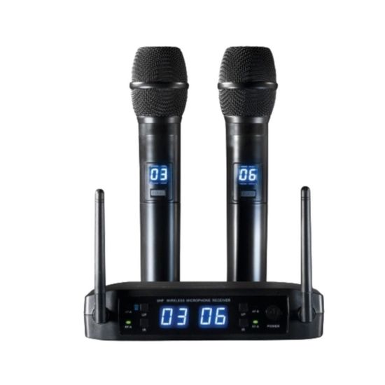 Microfone Sem Fio De Mão Dinâmico Duplo Leson Ls 916 P10 Microfone Sem Fio De Mão Dinâmico Duplo Leson Ls 916 P10