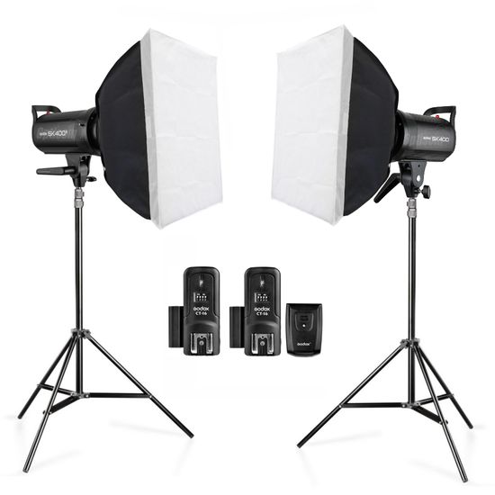 Kit Flash Estúdio Godox Sk400 Ii 110v + Rádio Flash + Tripé Kit Flash Estúdio Godox Sk400 Ii 110v + Rádio Flash + Tripé