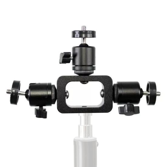 Suporte Tripé Ball Head Tripla Para Acessórios Greika Fan3 Suporte Tripé Ball Head Tripla Para Acessórios Greika Fan3