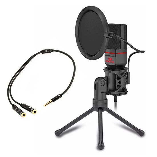 Microfone Condensador Redragon Seyfert Gm100 Para Celular P3 Microfone Condensador Redragon Seyfert Gm100 Para Celular P3