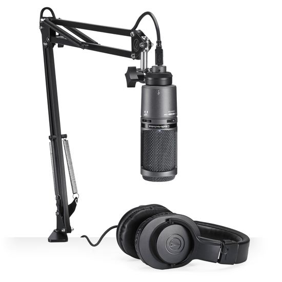 Kit Microfone Stream Podcast Audio Technica At2020usb+pk Kit Microfone Stream Podcast Audio Technica At2020usb+pk