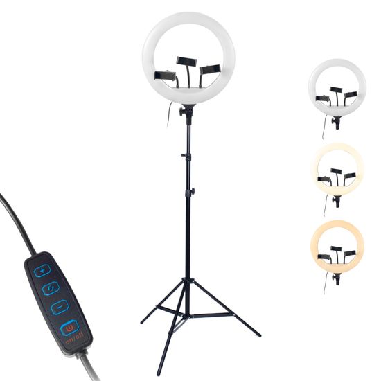 Ring Light Led 35 Cm 14 Pol Luz Quente/fria 24w + Tripé 2 M Ring Light Led 35 Cm 14 Pol Luz Quente/fria 24w + Tripé 2 M
