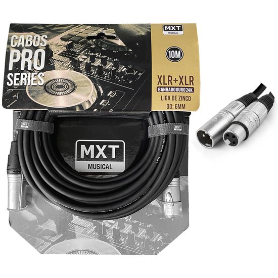 Cabo De Microfone Xlrm Xlrf Mono Mxt Pro Series - 10 Metros Cabo De Microfone Xlrm Xlrf Mono Mxt Pro Series - 10 Metros