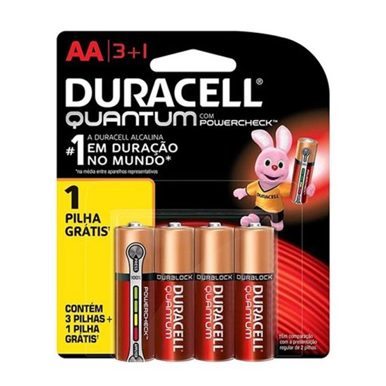 Pilha Duracell Quantum Alcalina Aa - Com 4 Unidades Pilha Duracell Quantum Alcalina Aa - Com 4 Unidades