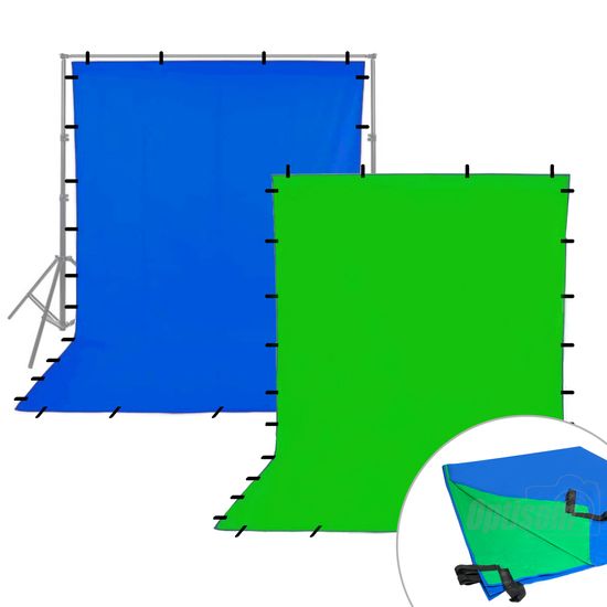 Fundo Chroma Key Verde E Azul Tecido Greika 2,40 X 4 M Fundo Chroma Key Verde E Azul Tecido Greika 2,40 X 4 M