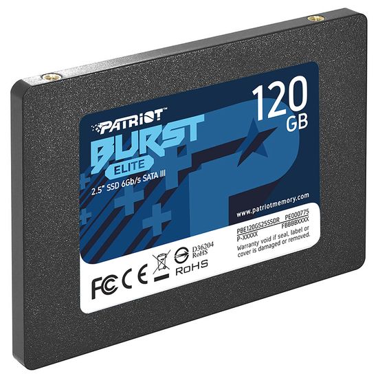 Ssd Patriot Burst Elite 120gb 2.5'' Sata III Leitura 450mb/s E Gravação 320mb/s - PBE120GS25SSDR Ssd Patriot Burst Elite 120gb 2.5'' Sata III Leitura 450mb/s E Gravação 320mb/s - PBE120GS25SSDR