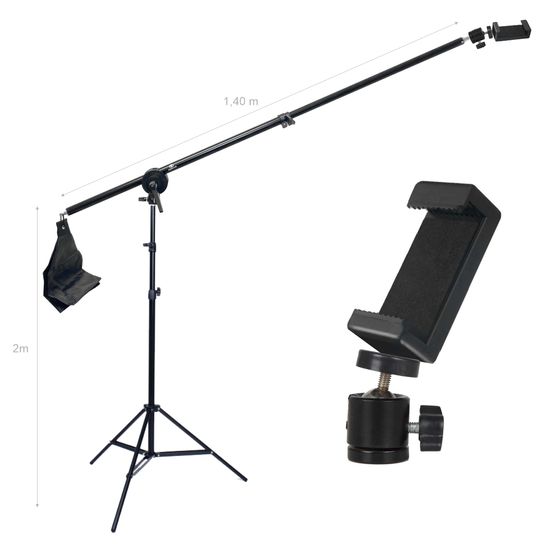 Tripé Girafa Greika Para Celular, Câmeras, Iluminação - 2 M Tripé Girafa Greika Para Celular, Câmeras, Iluminação - 2 M