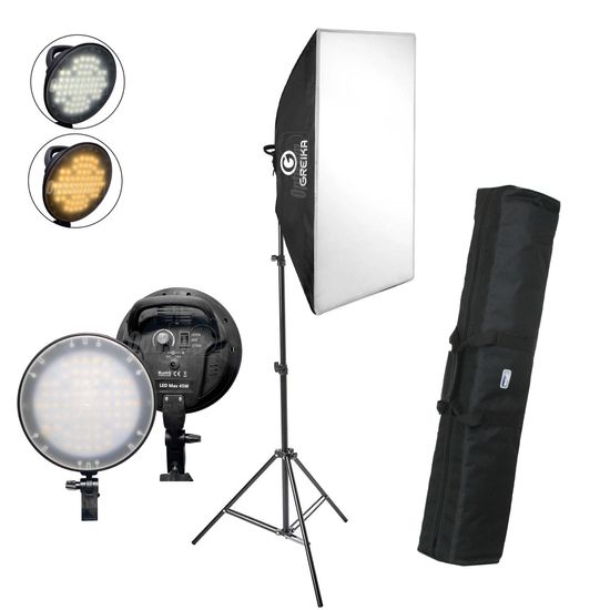 Softbox Greika Led Max 45w Para Foto E Vídeo 50x70cm Bicolor Softbox Greika Led Max 45w Para Foto E Vídeo 50x70cm Bicolor