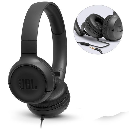 Fone De Ouvido Jbl Tune 500 Com Fio E Microfone - Preto Fone De Ouvido Jbl Tune 500 Com Fio E Microfone - Preto