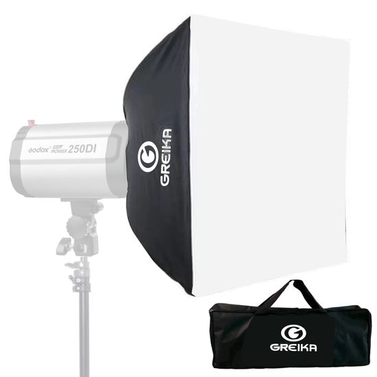 Softbox Para Flash Greika K150a E Godox 250di 45x45 Cm Softbox Para Flash Greika K150a E Godox 250di 45x45 Cm