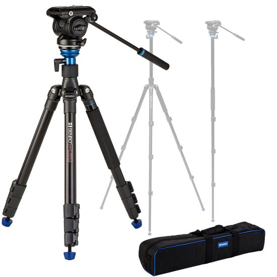 Tripé Benro AERO 4 Com Cabeça Hidráulica S4PRO Vira Monopé - A2883F Até 4kg Tripé Benro AERO 4 Com Cabeça Hidráulica S4PRO Vira Monopé - A2883F Até 4kg