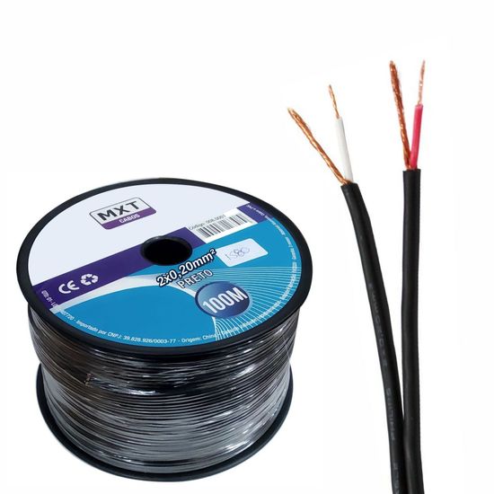 Cabo De Áudio Stereo Philips Blindado 100m Com Carretel Cabo De Áudio Stereo Philips Blindado 100m Com Carretel