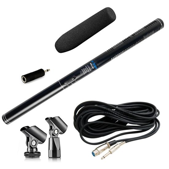 Microfone Shotgun Direcional Le son Htl 81 Com Cabo P10 Microfone Shotgun Direcional Le son Htl 81 Com Cabo P10