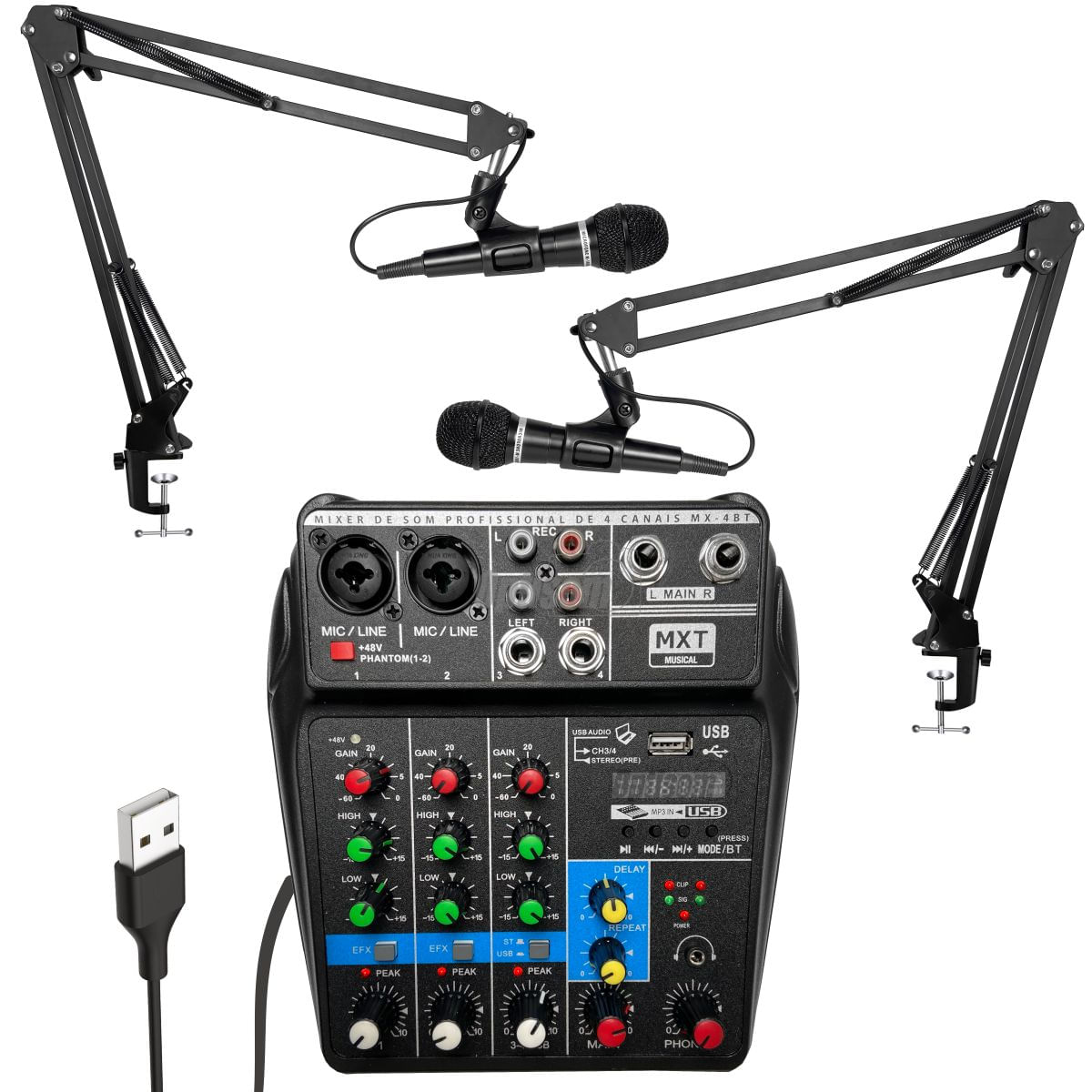 Microfone De Mesa Multimídia Profissional P2 Gravação Chat Gamer