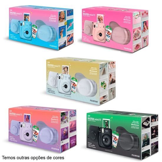 Kit Câmera Fujifilm Instax Mini 11 Azul + Pack 10 Filmes + Bolsa Azul -  Amor pela Fotografia