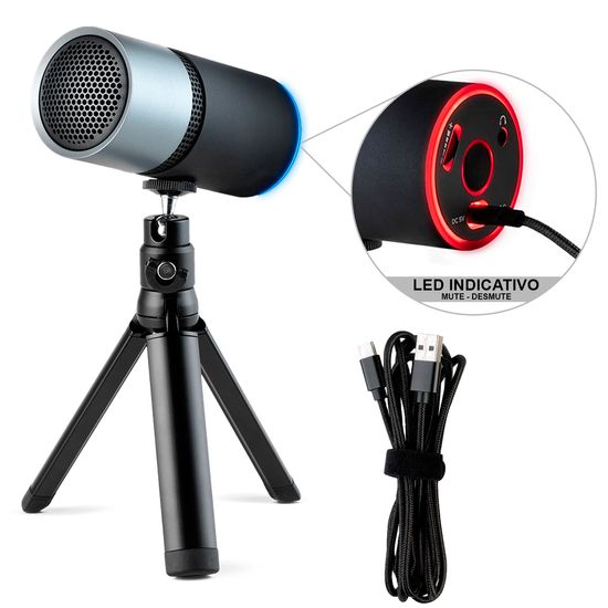 Microfone Gamer Cardioide De Mesa Warrior Eloy Para Streaming - Ph337 Microfone Gamer Cardioide De Mesa Warrior Eloy Para Streaming - Ph337