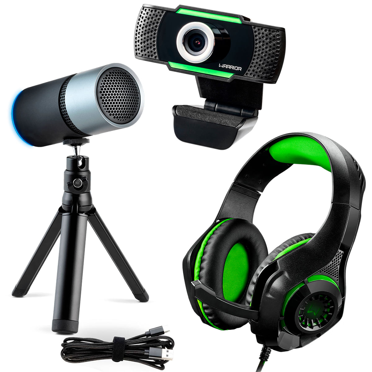 Webcam Hd Camara Para Pc De Mesa Kit Gamer Streaming Microfone De
