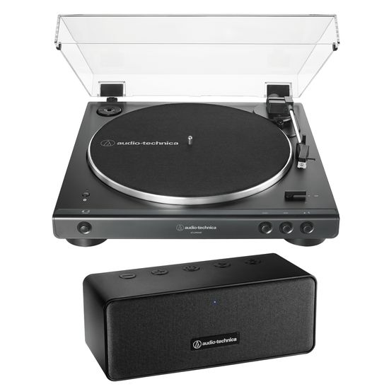 Toca Discos Audio Technica Lp60x Bt Bivolt + Caixa Bluetooth Toca Discos Audio Technica Lp60x Bt Bivolt + Caixa Bluetooth