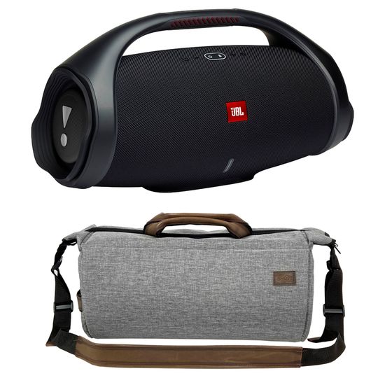 Caixa De Som Jbl Boombox 2 Preta Com Bluetooth + Bag Cinza Caixa De Som Jbl Boombox 2 Preta Com Bluetooth + Bag Cinza