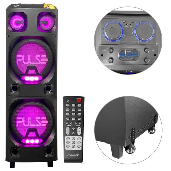 Caixa De Som Bluetooth Pulsebox Rgb Aux/usb/fm Pulse 2200w Caixa De Som Bluetooth Pulsebox Rgb Aux/usb/fm Pulse 2200w