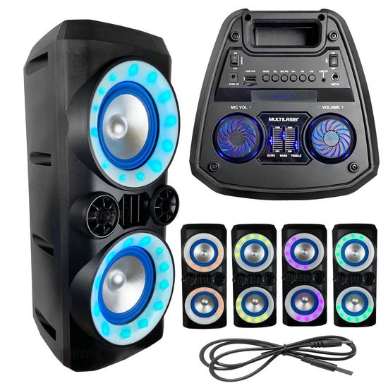 Caixa De Som Sem Fio Bluetooth Portátil Neon X 300w Multilaser Sp379 Bateria 6h Caixa De Som Sem Fio Bluetooth Portátil Neon X 300w Multilaser Sp379 Bateria 6h