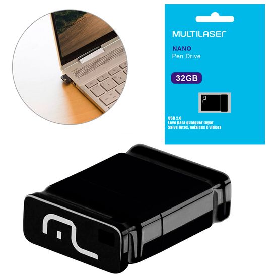 Pen Drive 32gb Usb Nano Multilaser Ultra Compacto Leve Pen Drive 32gb Usb Nano Multilaser Ultra Compacto Leve