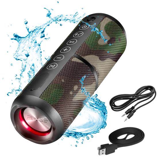 Caixa De Som Bluetooth À Prova D'água 20w Rgb - Pulse Wave 2 Camuflada Caixa De Som Bluetooth À Prova D'água 20w Rgb - Pulse Wave 2 Camuflada