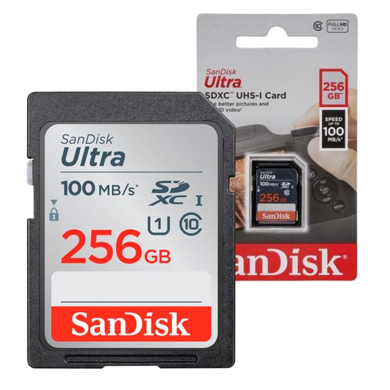 Cartão De Memória Sandisk 256gb 100mb/s Ultra Sd Uhs-i Classe 10