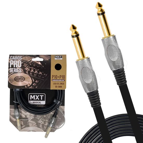 Cabo P10 Mono Blindado Conector Banhado A Ouro Mxt Pro 5 Metros Cabo P10 Mono Blindado Conector Banhado A Ouro Mxt Pro 5 Metros