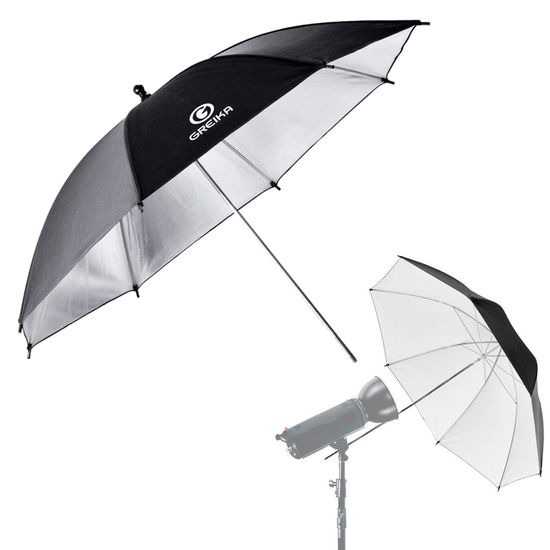 Sombrinha Rebatedora Greika Preta E Prata Bs40 - 101 Cm Sombrinha Rebatedora Greika Preta E Prata Bs40 - 101 Cm