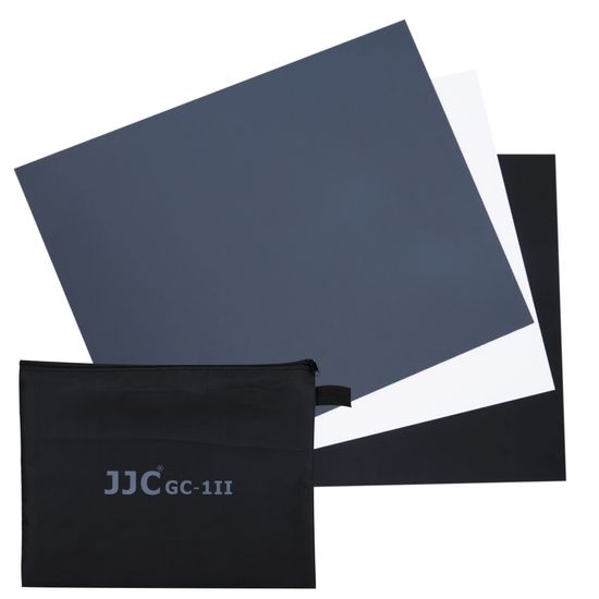 Kit Cartão Cinza 18%, Branco E Preto 25x20 Cm Jjc Para Balanço De Branco + Bolsa Kit Cartão Cinza 18%, Branco E Preto 25x20 Cm Jjc Para Balanço De Branco + Bolsa