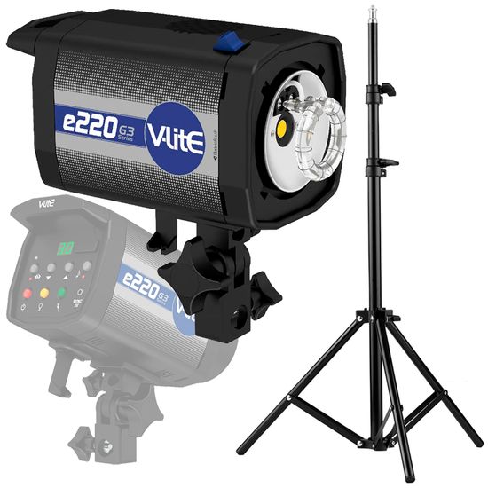 Kit Flash Tocha Led Estúdio Profissional Mako V-lite E220 50w Bivolt + Tripé 2m Kit Flash Tocha Led Estúdio Profissional Mako V-lite E220 50w Bivolt + Tripé 2m
