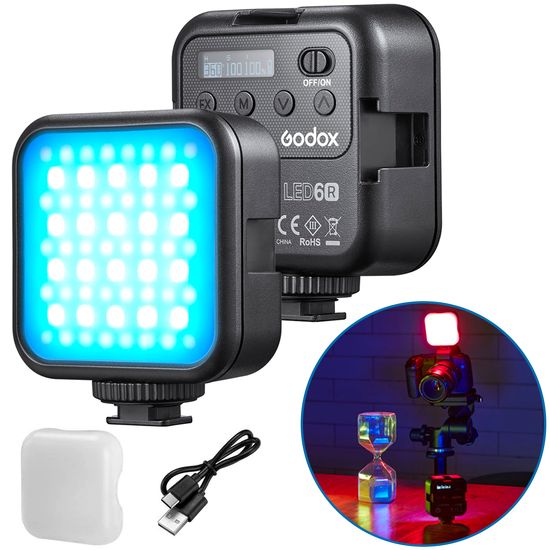 Luz De Led Rgb Bicolor Compacto Litemons Godox 6w Para Fotos, Vídeos, Estúdio